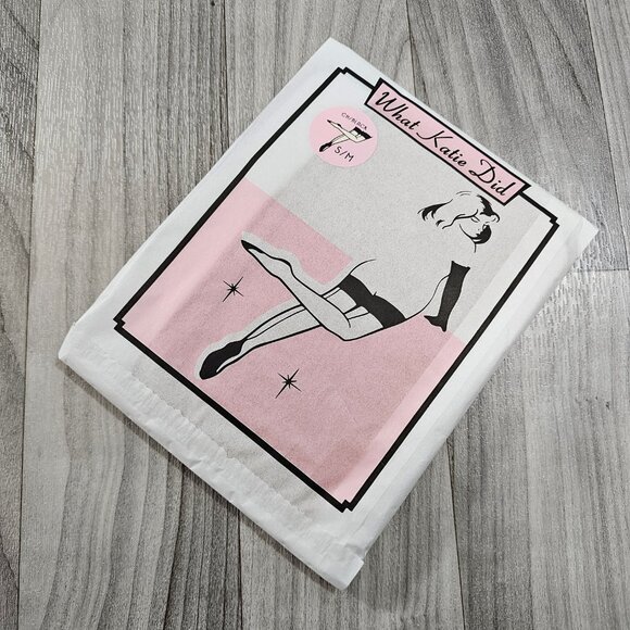 What Katie Did Glamour Sheer Contrast Seamed Stockings, Champagne / Black - Picture 6 of 14